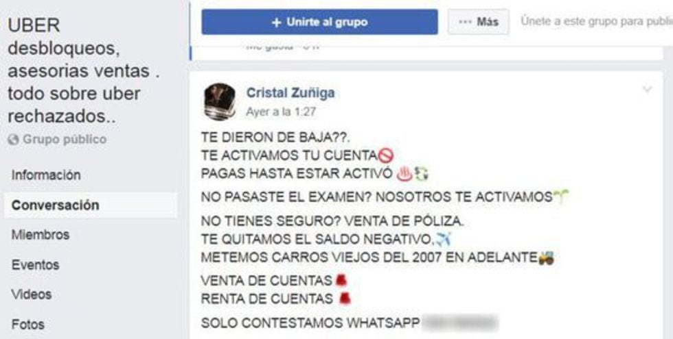 El mercado negro de cuentas Uber